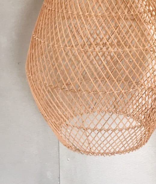 Ohilo Handcrafted Natural Rattan Lampshade Pendant Light for Rustic and Traditional Home Decor
