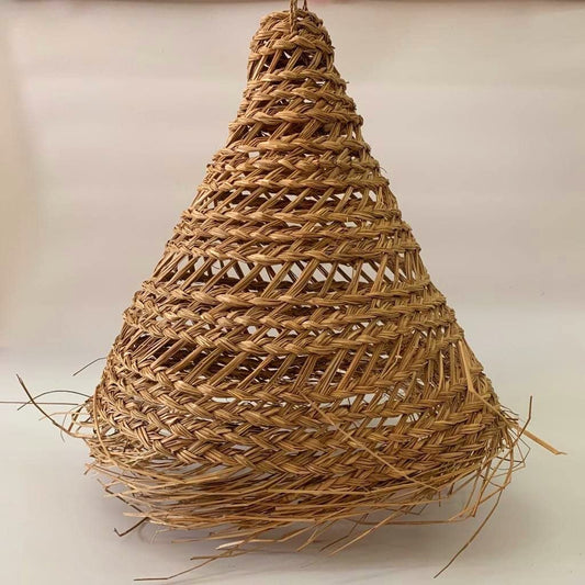 Ohilo Handmade Seagrass Boho Lampshade Pendant Light - Wicker Braided Rattan Ceiling Lamp