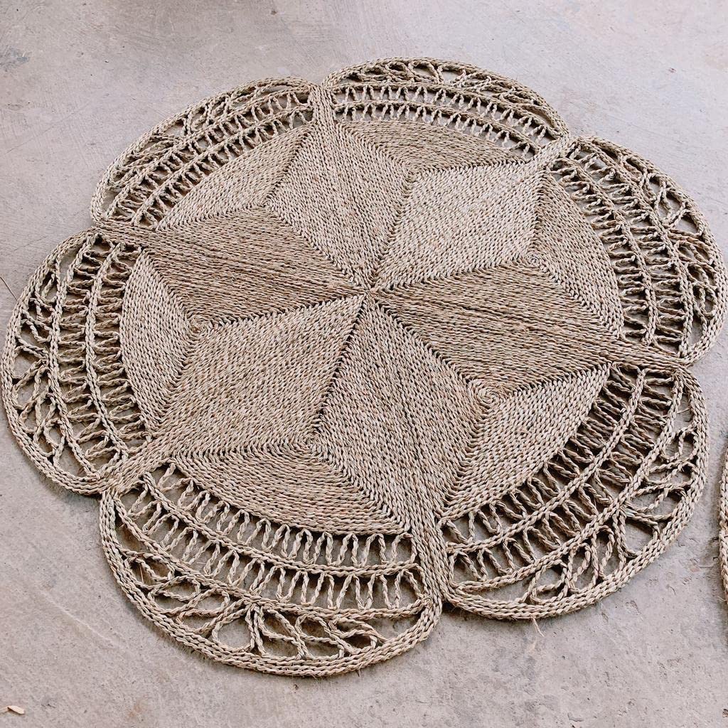 Ohilo Handmade Seagrass Carpet - Classic Style Flat Pile Floor Rug for Home Decor and Pet Friendly