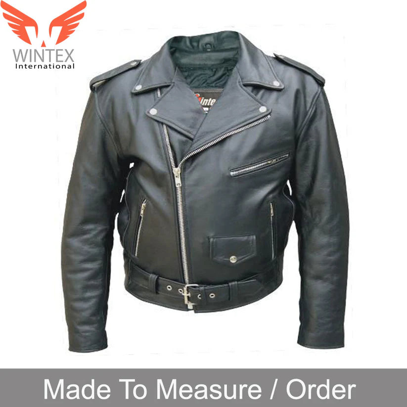 Men’s Real Cowhide Leather Biker’s Jacket Classic Brando Bikers Jacket